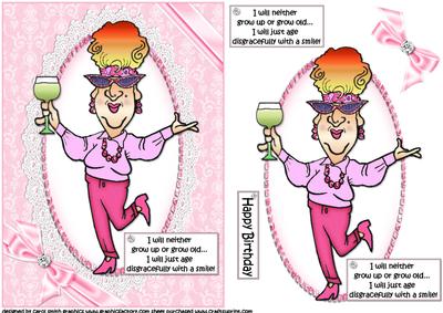 Edna Grows Older with a Smile Quick Card