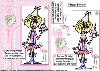 J.j and the Flamingo Quick Card