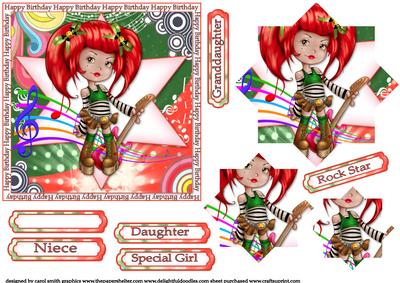 Rock Star Girl Birthday Pyramid