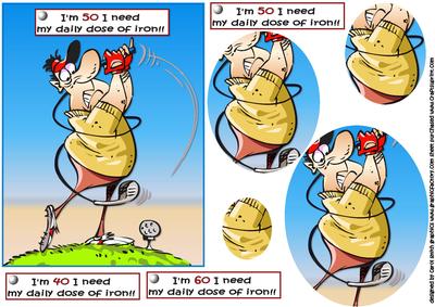 Gordon the Golfer 40th, 50th, or 60th Pyramid