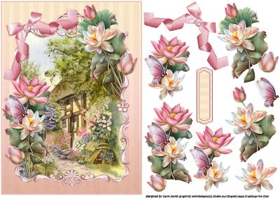 Country Cottage with Lotus Blossom