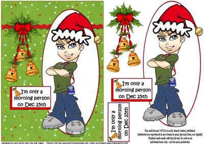 Teen Boy Loves Christmas Quick Card
