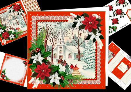 8x8 Vintage Christmas Morning Service Mini Kit Red