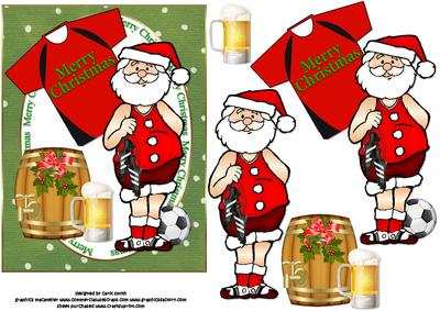 Santa Loves Football and a Pint
