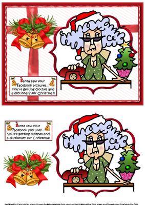 Stella Santa's Been Watching Quick Card