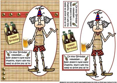 Gus and His Birthday Beer Quick Card