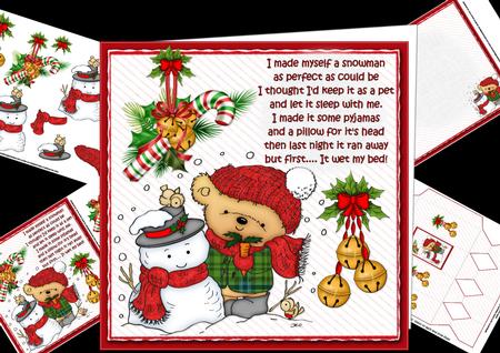8x8 Ted Made a Snowman with Verse Mini Kit
