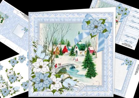 8x8 Vintage Christmas Village Scene Mini Kit
