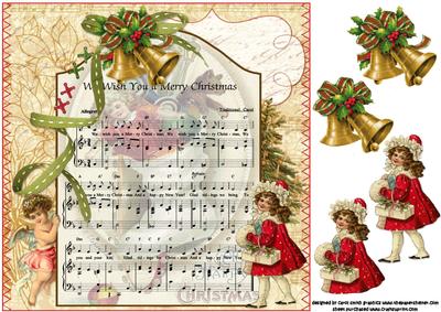 8x8 We Wish You a Merry Christmas Very Vintage