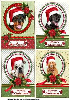 Selection of Four Doggy Christmas Toppers