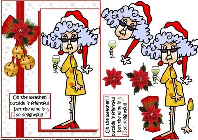 Stella Singing with Her Christmas Wine
