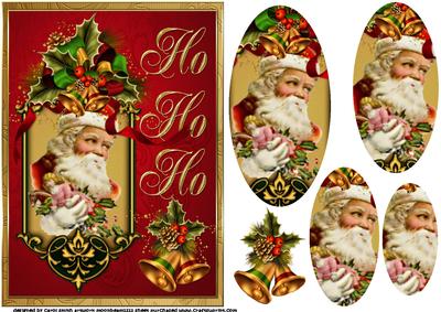 Ho Ho Ho Vintage Santa Pyramid