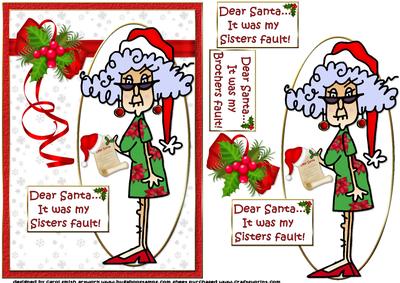 Stella Merry Christmas Sister or Brother Quick Card