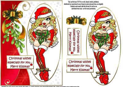 Xmas Hottie Merry Kissmas Quick Card