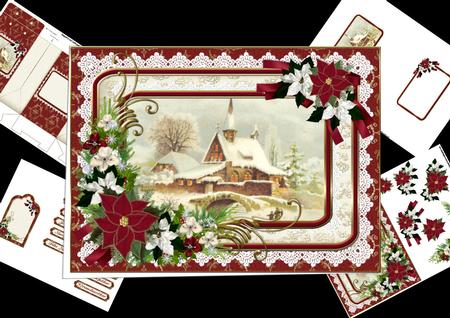Rustic Vintage Church Scene Christmas Mini Kit