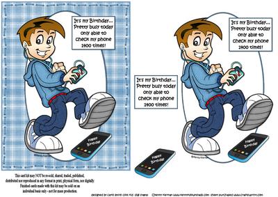Teen Boy Too Busy to Check His Phone Quick Card