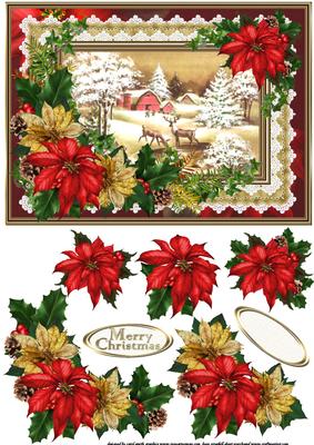 Winter Scene with Holly and Ivy