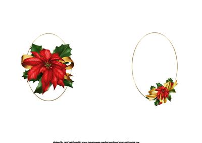 Poinsettia and Holly Christmas Wavy Side Stacker Insert