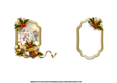 Vintage Christmas Scene Off to Church Side Stacker Insert