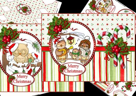 Owl Christmas Choice of Toppers Mini Kit