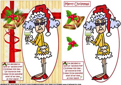 Stella Wants an Alcohol Free Christmas Quick Card