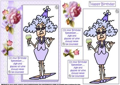 Stella Age and Glasses of Wine Quick Card