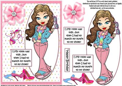 Teen Diva and Her Shoes Quick Card