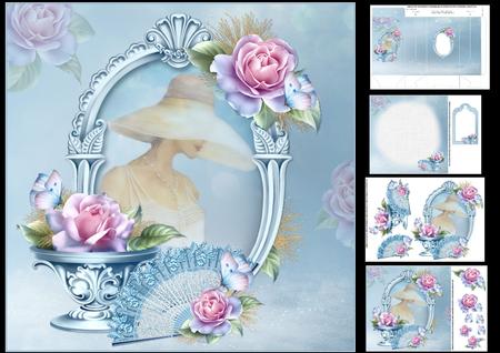 8x8 Sophisticated Lady with Frosted Roses
