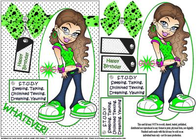 Teen Diva and Study 2 Quick Card