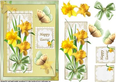 Daffodils and Butterflies Quick Card