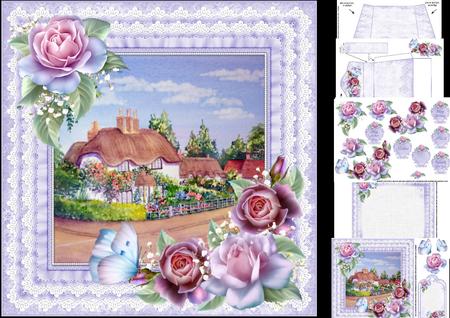 8x8 Summer Cottage with Roses Mini Kit