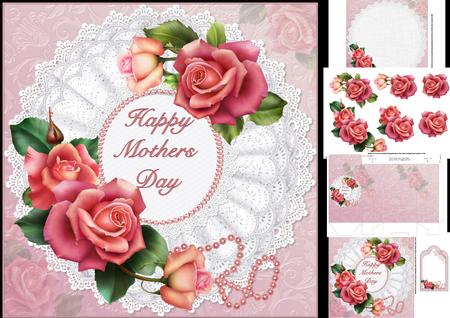 8x8 Roses Pearls and Lace for Mother Mini Kit