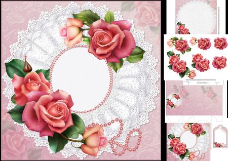 8x8 Roses Pearls and Lace Mini Kit