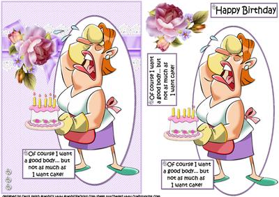 Joan Wants Cake for Her Birthday Quick Card