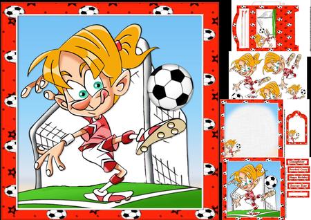 8x8 Girls Love Soccer Too Red Mini Kit
