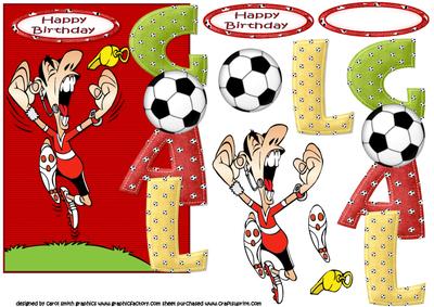 Over the Edge Football Birthday Goal Red