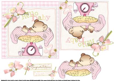 `hello Baby Girl Quick Card