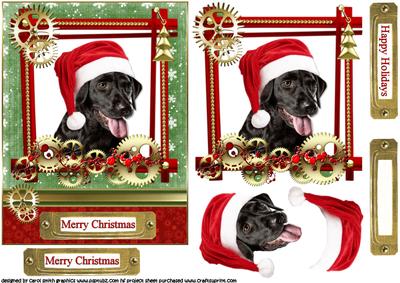 Black Labrador Steampunk Christmas Wishes