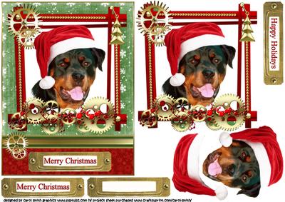 Rottweiler Steampunk Christmas Wishes