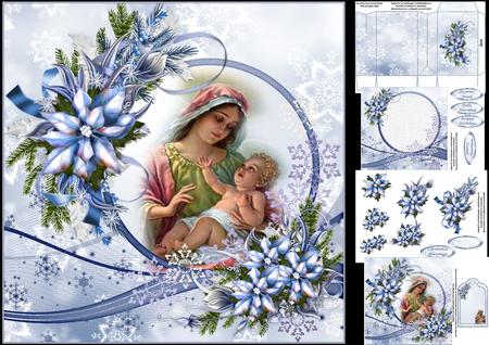 8x8 Blessed Nativity Blue