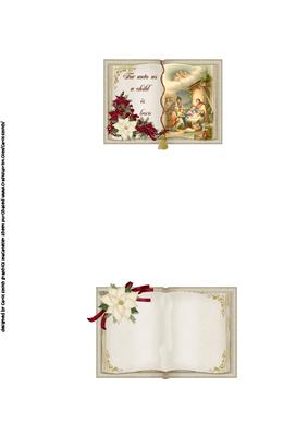 Unto Us a Child is Born Open Book Topper Cream Insert