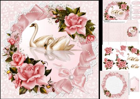 8x8 Swans and Roses Anniversary Mini Kit