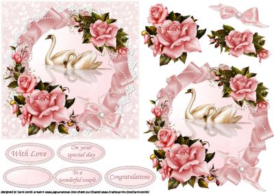 Swans and Roses Anniversary Quick Card