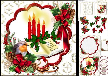 8x8 Christmas Robin with Bible Mini Kit