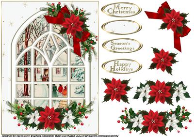 Vintage Christmas Scene Through the Window