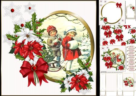 8x8 Vintage Christmas Children Mini Kit