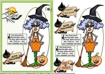 Stella About Getting Older and Halloween Quick Card