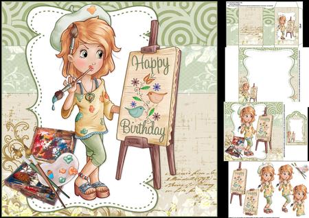 8x8 Painting a Birthday Picture Mini Kit