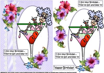 Stella Says Gin and Bear It Quick Card