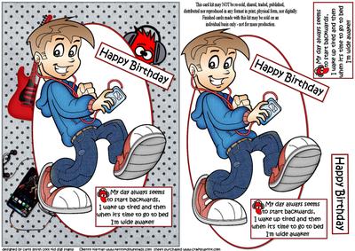 Teen Boy Starts His Day Backwards Quick Card